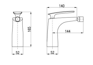 Смеситель для биде Rav Slezak Tigris TG144.5CMATC черный хром